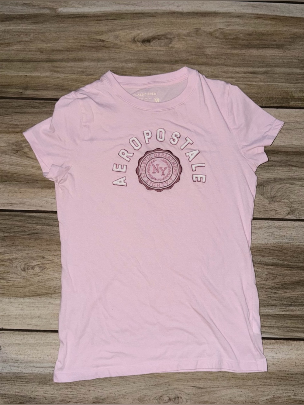 Aeropostale Light Pink Logo Seal Short Sleeve Tee